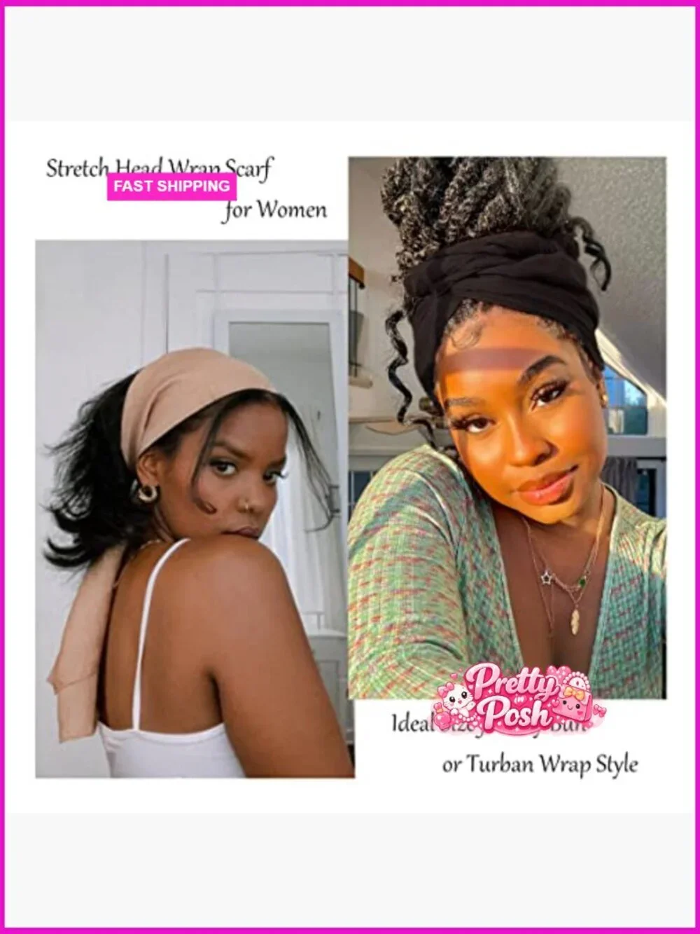 Stretch Jersey Turban Head Wrap Long Solid African Shawl Scarf
